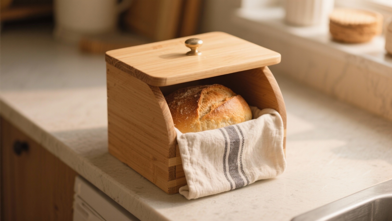 Pain frais conservé dans une boîte à pain