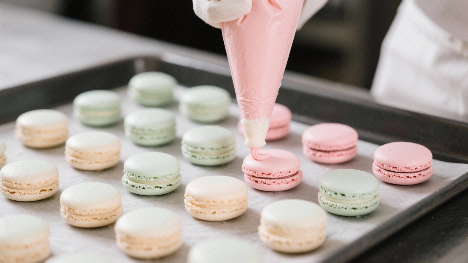 Pochage des coques de macarons