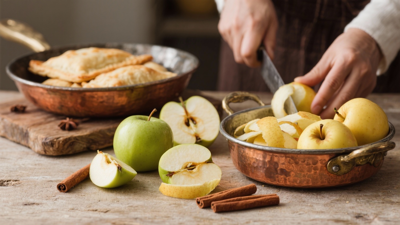 Préparation des pommes pour le chausson